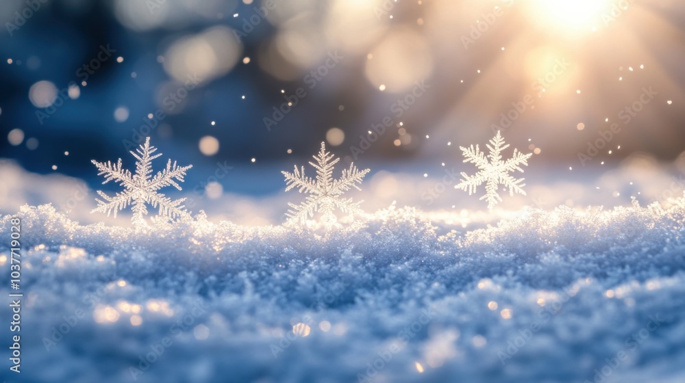 Snowflakes Forming on Frost Covered Surface Snowflakes Forming on Frost Covered Surface
