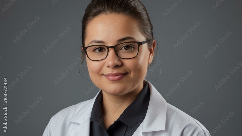 studio portrait of a scientist with a confident smile background studio portrait of a scientist with a confident smile background