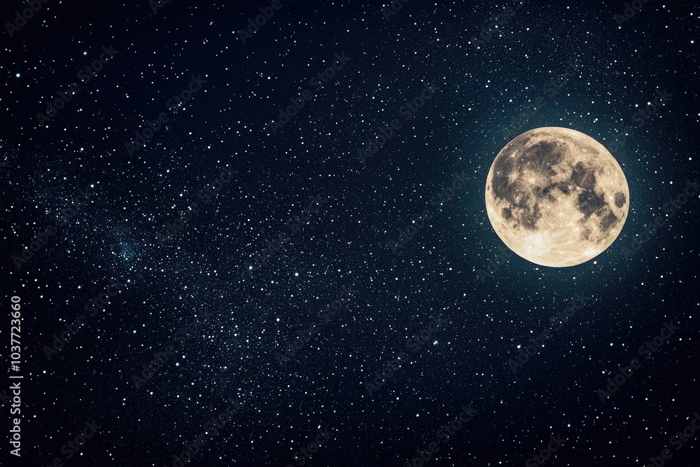 Desktop wallpaper featuring a starry night sky with a bright full moon Desktop wallpaper featuring a starry night sky with a bright full moon