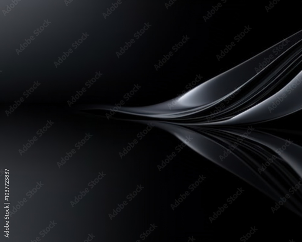 Fototapeta premium Matte black background with soft reflections light at the edges