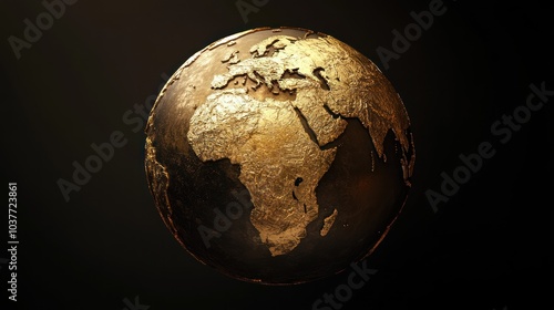 Fototapeta Naklejka Na Ścianę i Meble -  Golden Earth Globe