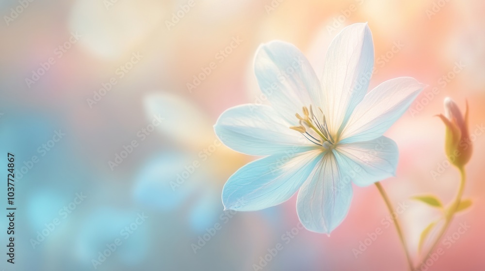 Delicate White Flower with Soft Bokeh Delicate White Flower with Soft Bokeh