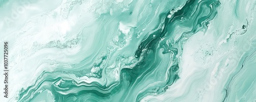 Mint green marble texture with luxurious fluid art design