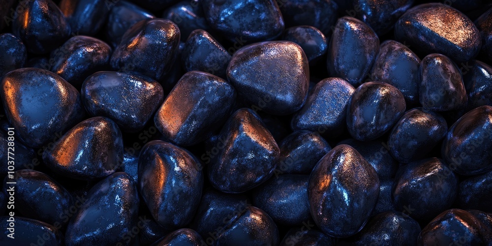 Close-up of smooth, wet pebbles, Close-up of shiny wet stones Close-up of smooth, wet pebbles, Close-up of shiny wet stones