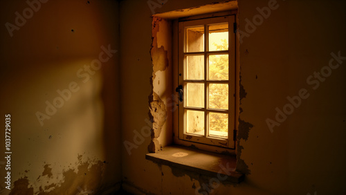 An Evocative Sepia-Toned Photograph Showcasing the Timeless Beauty of an Old Window