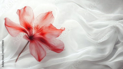 Red fantasy flower on a white backdrop