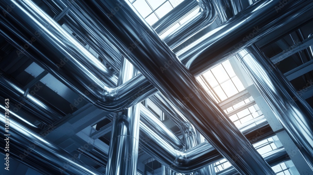 Obraz premium Pipes and Angles Designed for Steel Structure Construction