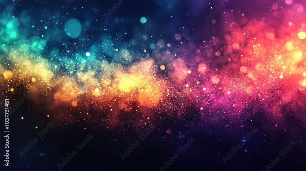 Vibrant abstract background featuring a mix of bright colors and shimmering glitter Vibrant abstract background featuring a mix of bright colors and shimmering glitter