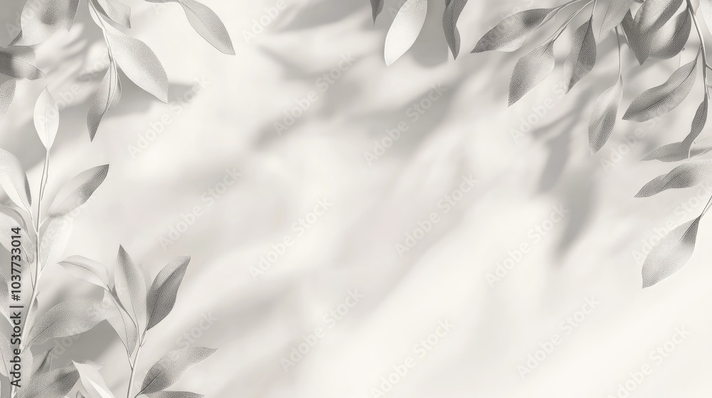 Overlay effect for images and mockups featuring a gray shadow from willow leaves and branches on a light backdrop Abstract nature inspired blurred background with space for text Overlay effect for images and mockups featuring a gray shadow from willow leaves and branches on a light backdrop Abstract nature inspired blurred background with space for text
