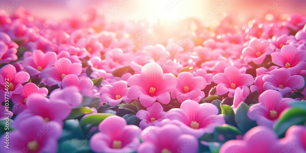 Obraz premium Elegant pink flowers of Catharanthus roseus complement the lush green leaves, creating a stunning visual display