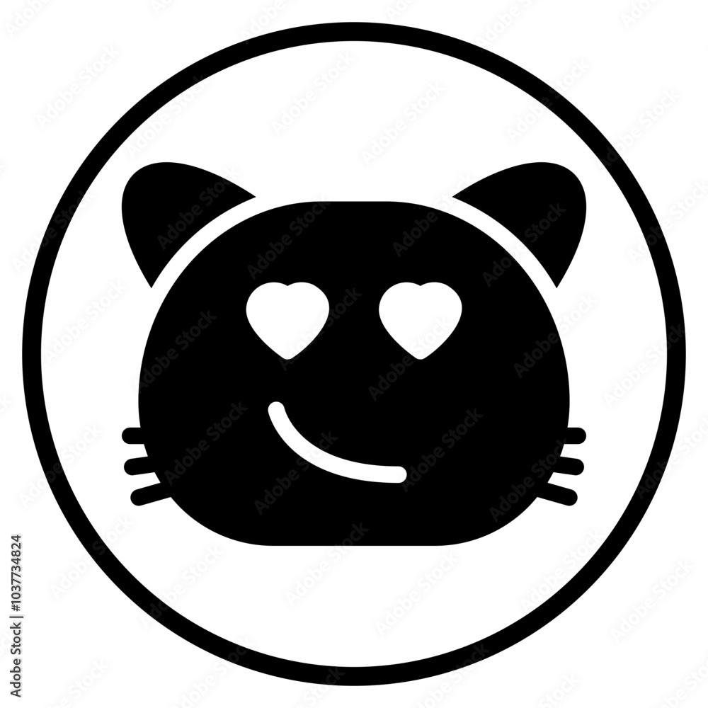 heart eyes glyph icon heart eyes glyph icon