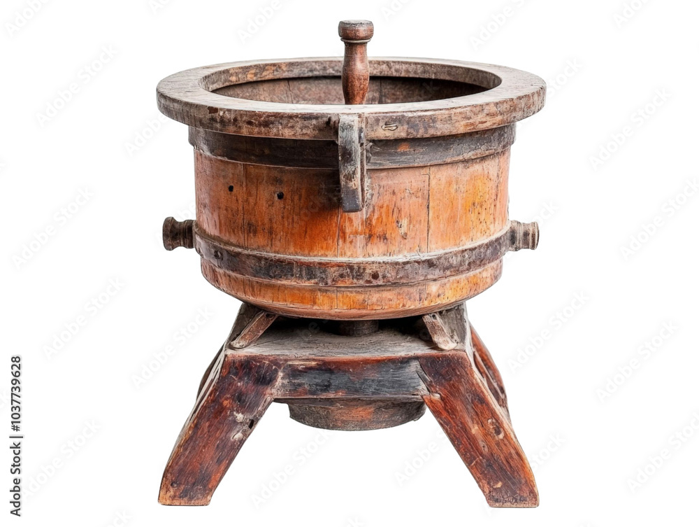 Fototapeta premium Vintage Wooden Butter Churn.