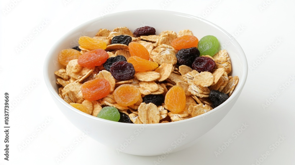 Colorful Healthy Breakfast Cereal with Dried Fruits Colorful Healthy Breakfast Cereal with Dried Fruits