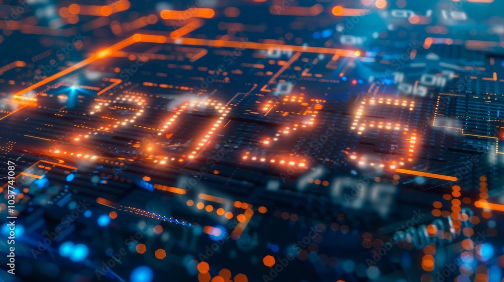 Fototapeta premium 2025, Digital Fusion, Fusion Design, 2025, Creative Word, Digital Creativity, Art Word, Visual Effects, Color, text, color, Education, color, Yellow, color, numbers, words, letters, Children, numbers,
