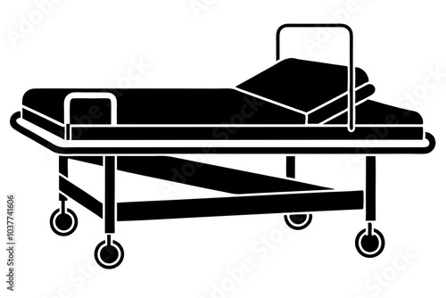 surgical bed   silhouette vector illustration