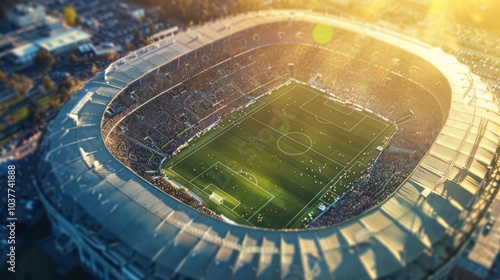 Aerial View of a Football Stadium