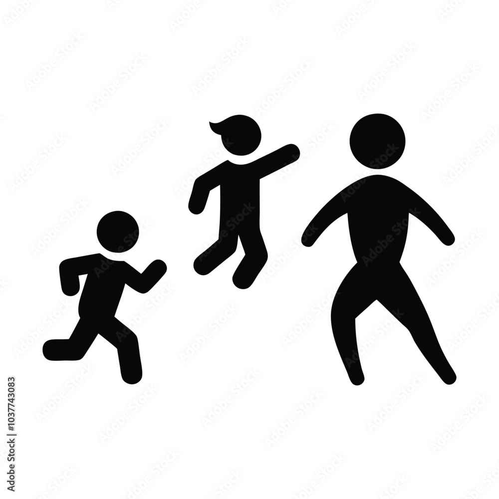 silhouette of child running silhouette of child running