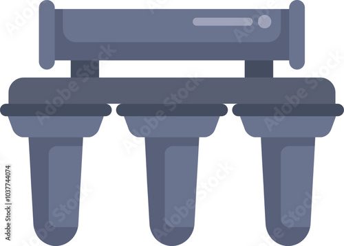 Water filter system purifying drinking water removing impurities providing healthy lifestyle flat vector illustration