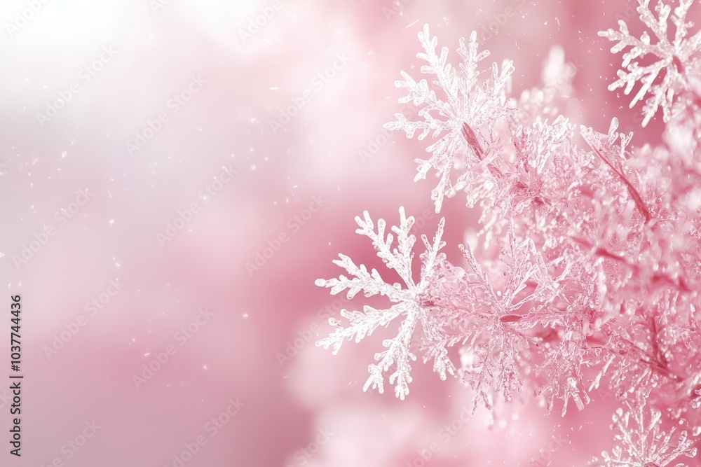 Pink Winter Wonderland Background Featuring Delicate Snowflakes for Festive Designs Pink Winter Wonderland Background Featuring Delicate Snowflakes for Festive Designs