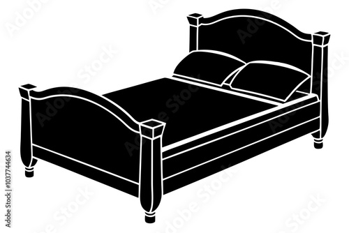  bed silhouette vector  illustration