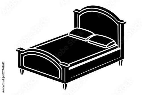  bed silhouette vector  illustration