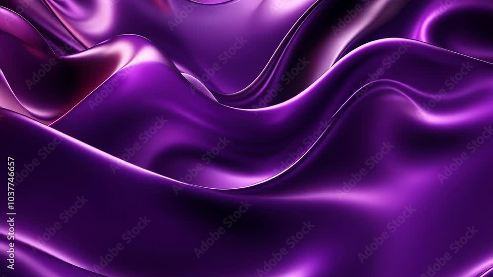Abstract Purple Silk Waves with Fluid Motion and Glossy Finish Abstract Purple Silk Waves with Fluid Motion and Glossy Finish