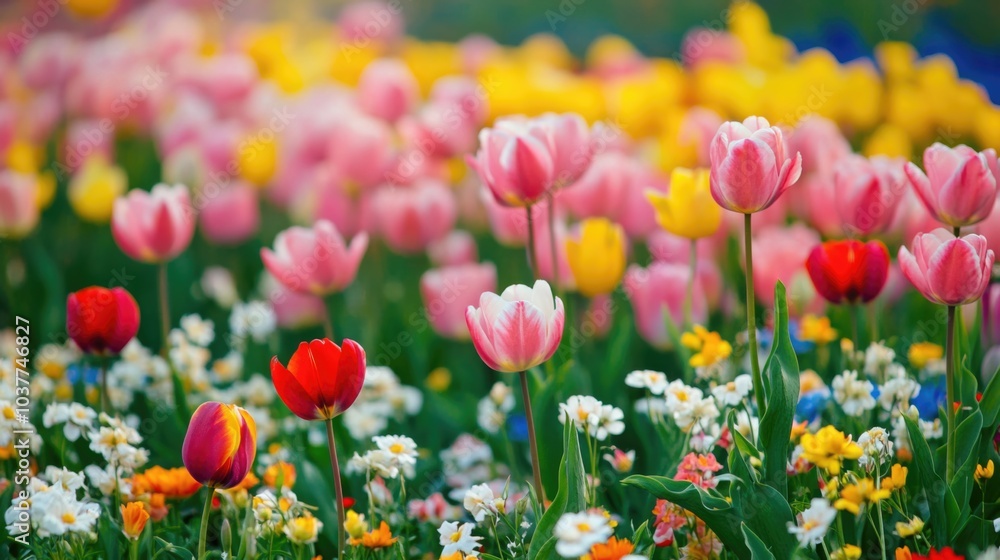 Floral Paradise: A Serene Tapestry of Blooms in Vibrant Hues Floral Paradise: A Serene Tapestry of Blooms in Vibrant Hues