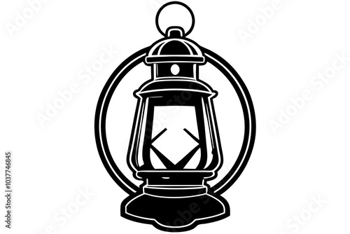 Islamic lantern light vector silhouette