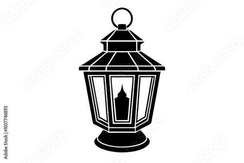 Islamic lantern light vector silhouette