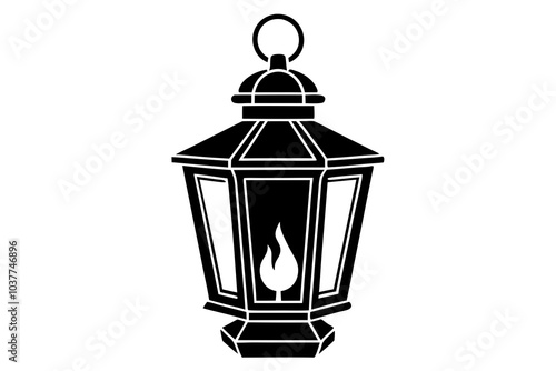 Islamic lantern light vector silhouette