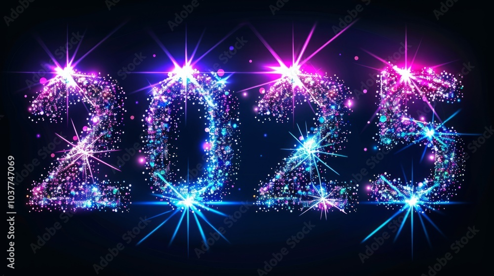 Naklejka premium Digital Fusion Design: The four numbers 