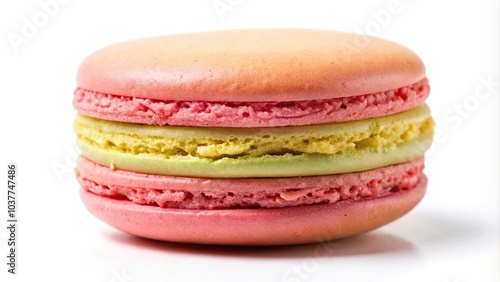 Macaron on white textured background isolated