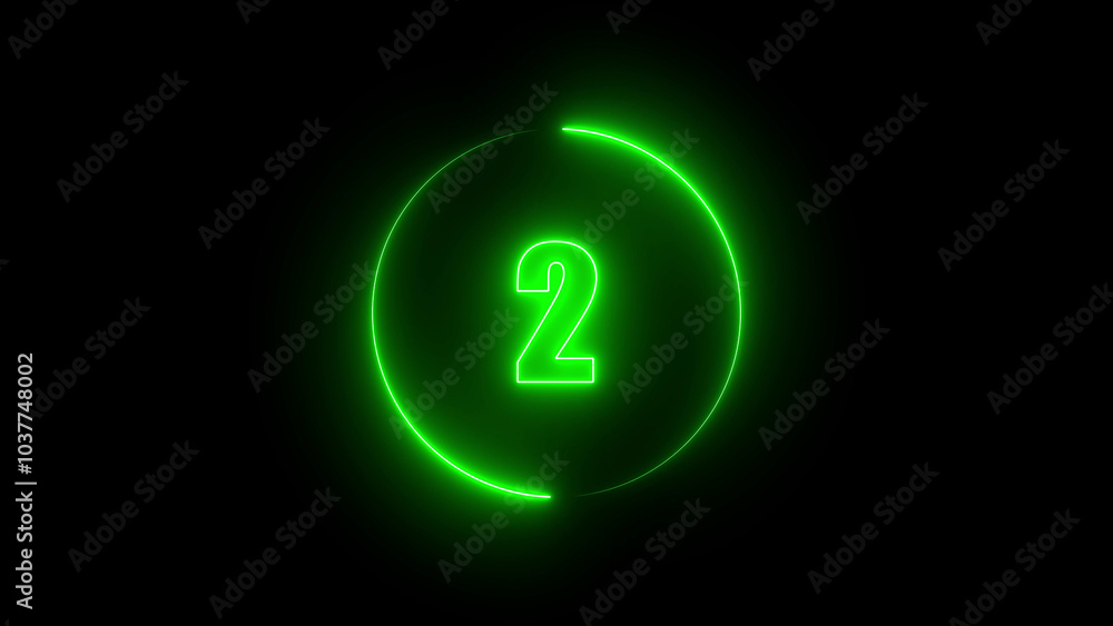 abstract linear neon number two , Educational mathematics concept with neon letter abstract linear neon number two , Educational mathematics concept with neon letter