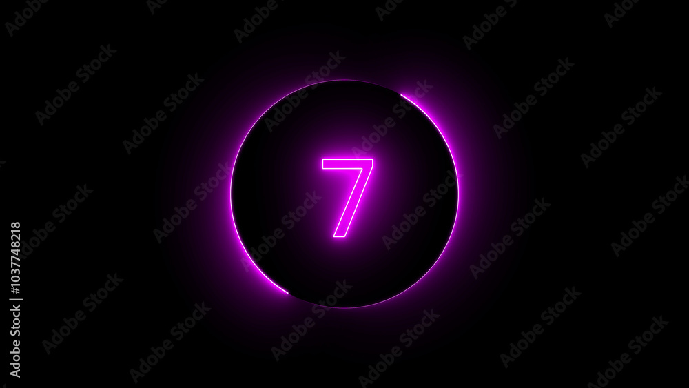 glowing number seven glowing number seven
