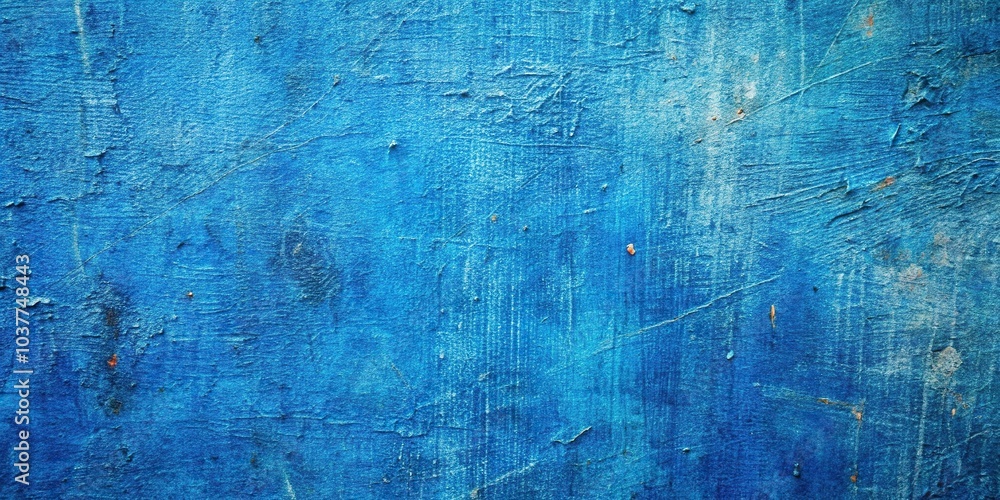 Macro bright abstract dirty blue texture with scratches and scuffs