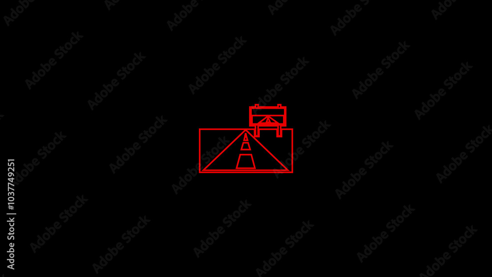 Highway road shape icon illustration on black background Highway road shape icon illustration on black background