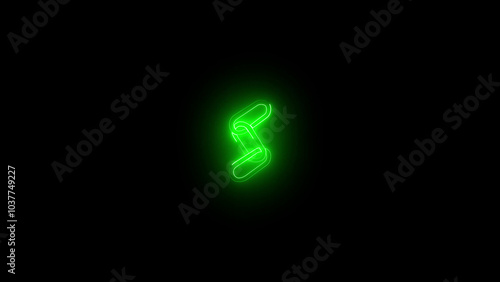  Abstract neon hyperlink icon illustration. Neon line shackle. 