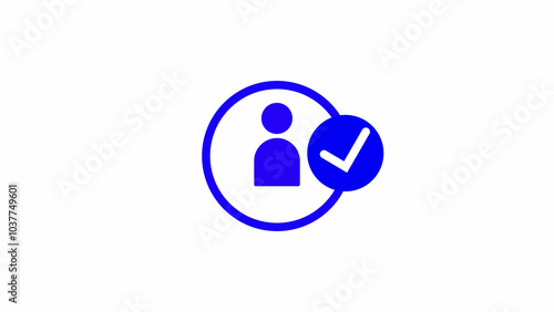 User profile Security icon. cross check mark illustrationon withe background	 photo