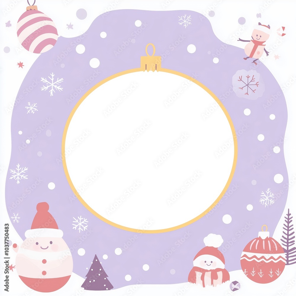Funny doodle christmas ornament with white circle on center Funny doodle christmas ornament with white circle on center