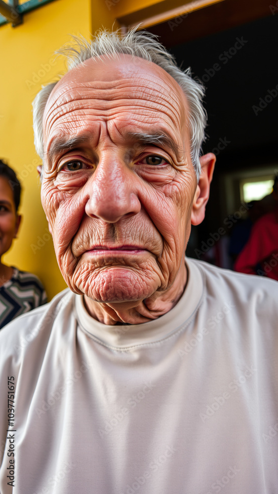 close- portrait an elderly man with a gentle smile close- portrait an elderly man with a gentle smile