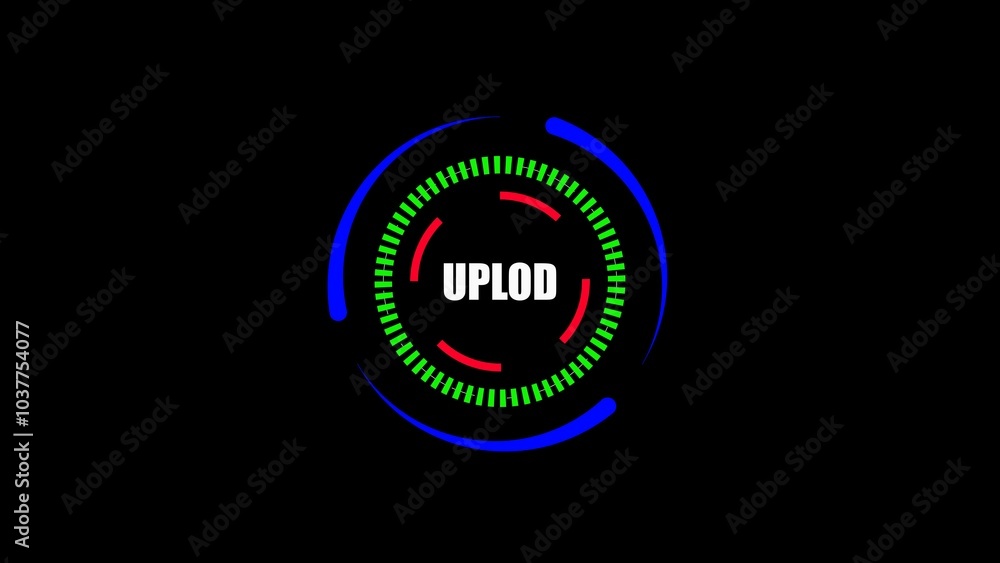 Naklejka premium upload icon, circle design on black background