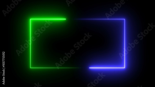 neon Rectangle Border .neon rectangle frame. illustration