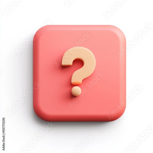 A 3D icon of a speech bubble with a question mark, representing inquiry and communication, isolated with a soft shadow