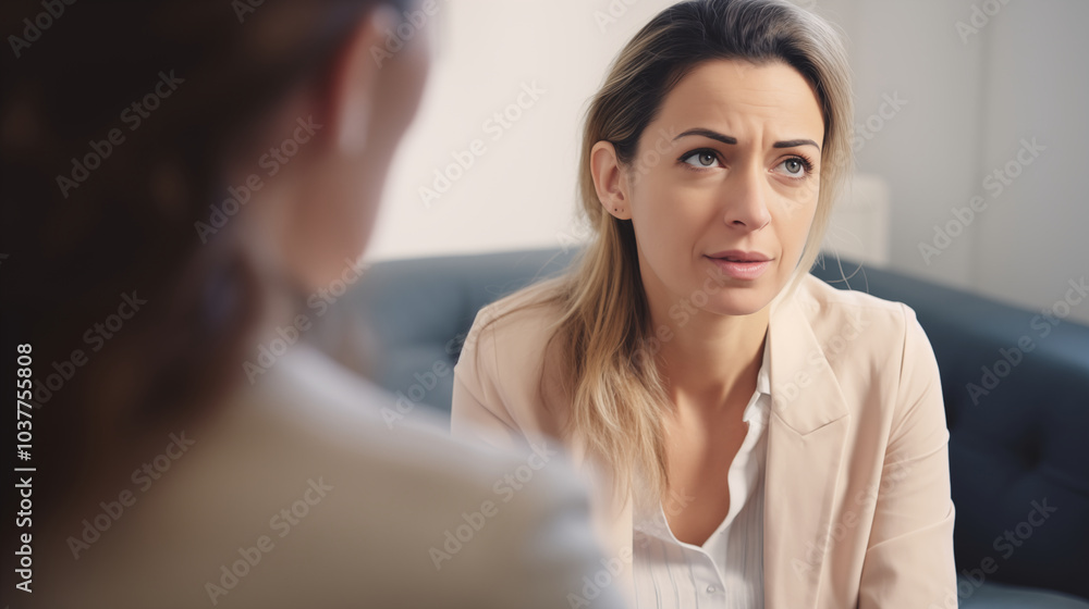 Men and women at group therapy, supporting each other. Men and women at group therapy, supporting each other.
