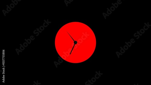 Obraz na plátně clock icon with moving arrows in 12 hour looping
