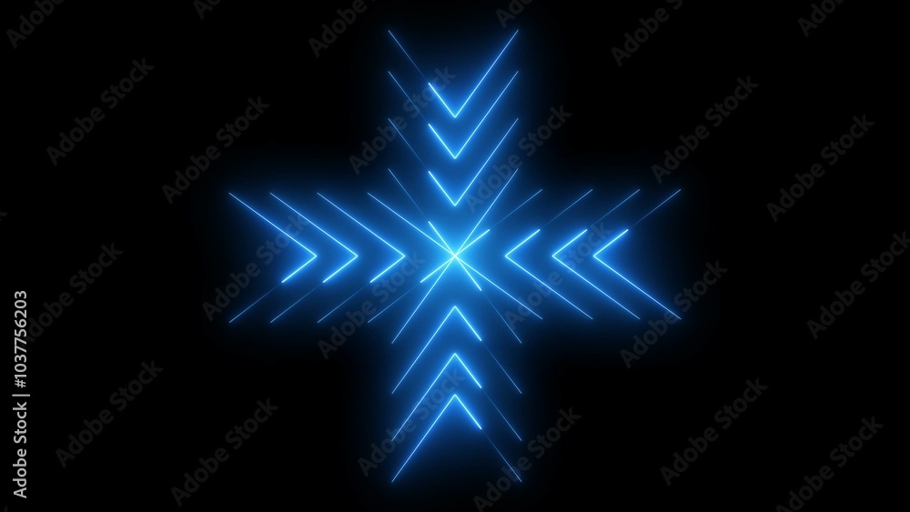 Glowing neon arrow line animation with black background Glowing neon arrow line animation with black background