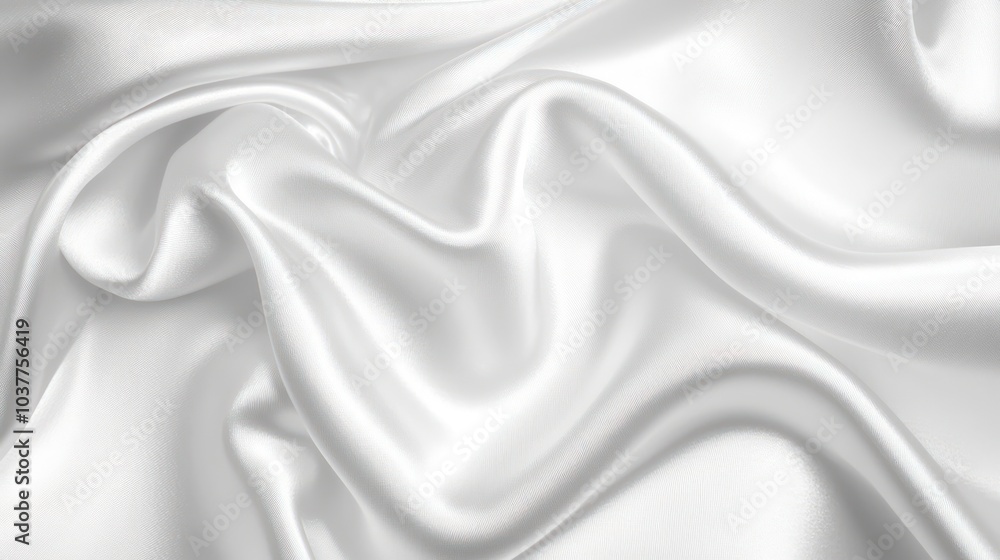 Obraz premium Smooth White Fabric Texture Background, Featuring Elegant Silk or Satin Cloth for a Luxury Feel