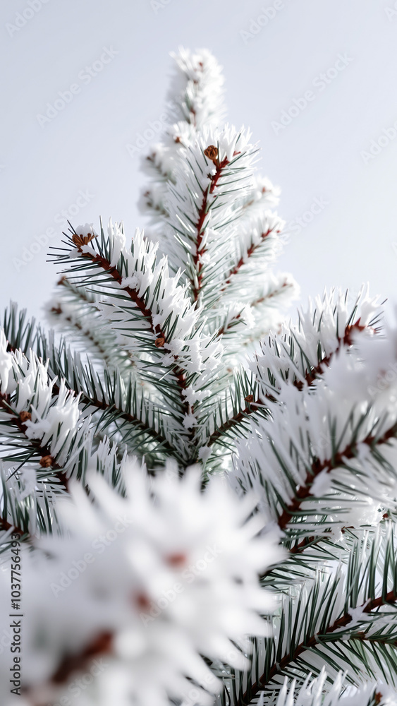 snowy conifer branch snowy conifer branch