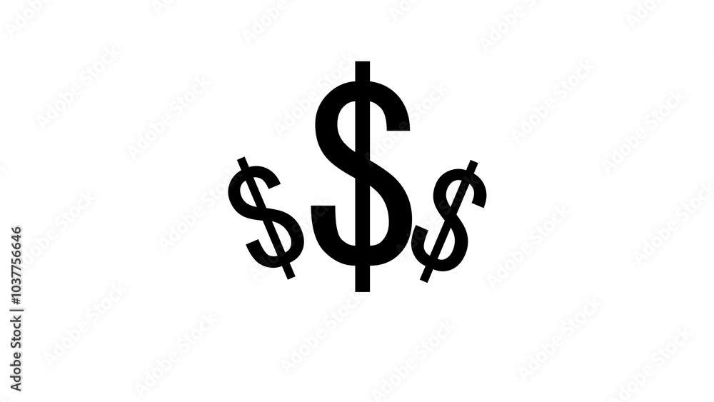 dollar icon animation with white background dollar icon animation with white background