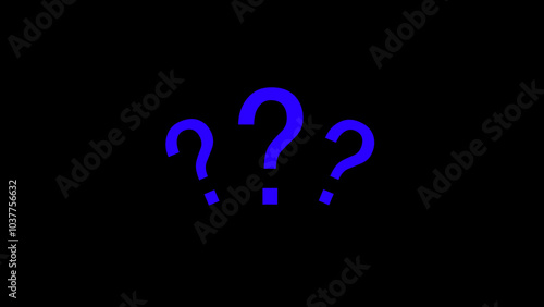 Question mark animation with black background